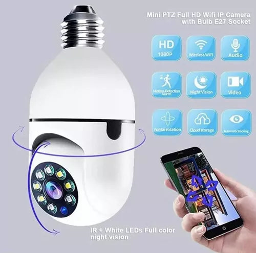 ¡Explora la Seguridad Total con la Cámara de Bombillo 360°