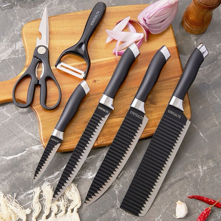 SET DE CUCHILLOS X7 PIEZAS EN ACERO