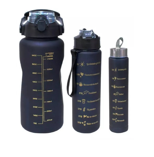 Kit de tres botellas de agua termal