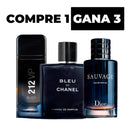 KIT 3 Perfumes Importados - Sauvage Dior | Bleu de Chanel| 212 VIP Black + Regallo